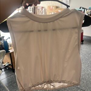 Women's Cream Sleeveless Top